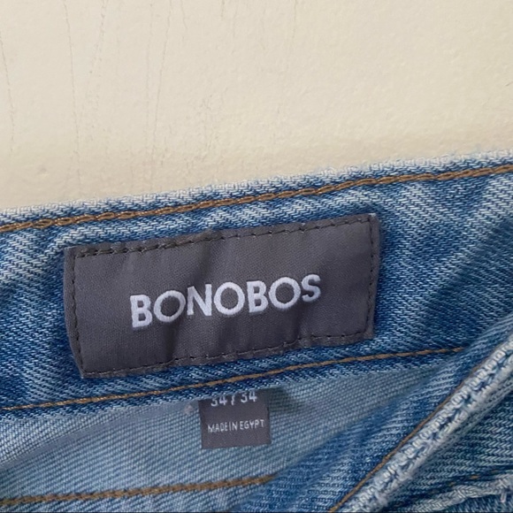Bonobos Jeans Mens 34X34 Light Wash Distressed Straight Leg Soft Relaxed - Picture 6 of 11